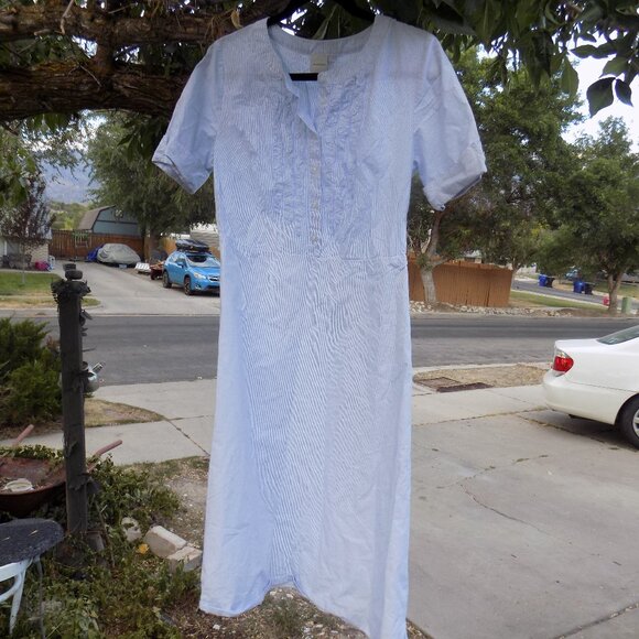 MERON AGE BLUE WHITE STRIPPED DRESS Sz 6 - Picture 6 of 15